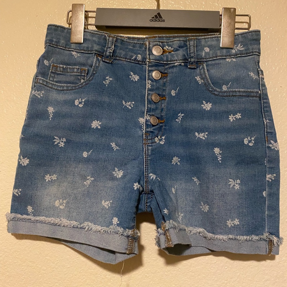 Wonder Nation Blue Floral Jean Shorts Size 14